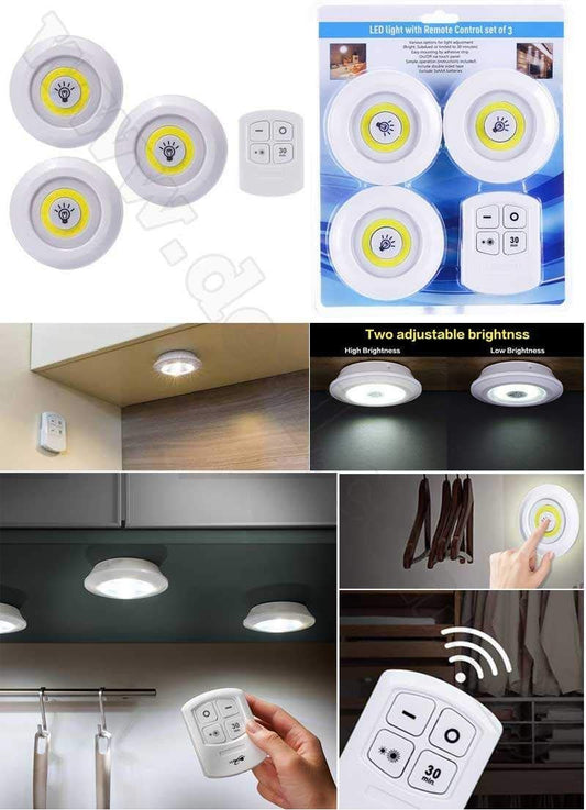 Led Light With Remote Control Set Of 3