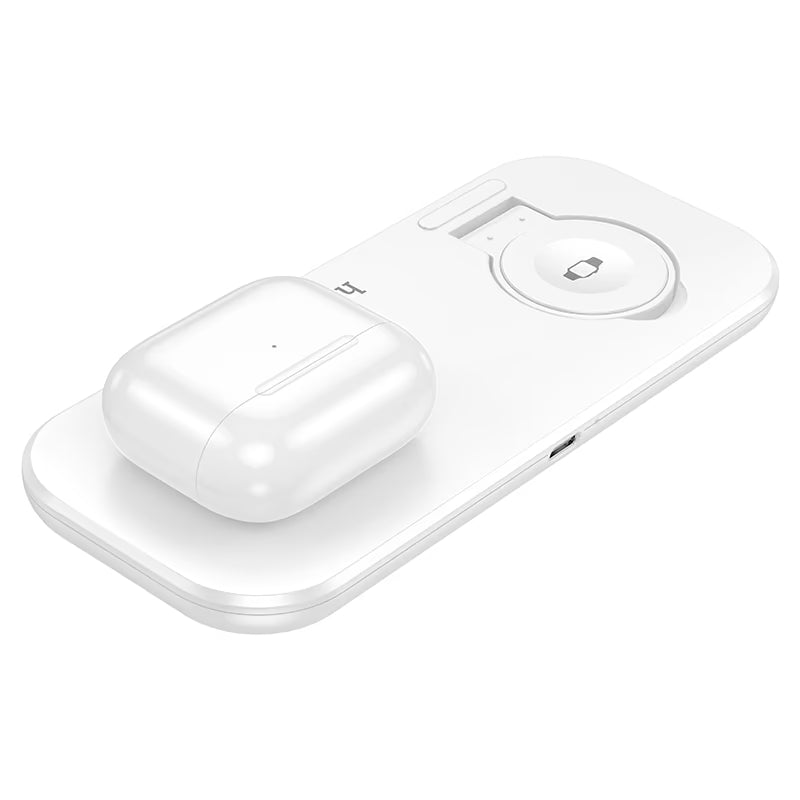 Tabletop Wireless charger for Phone Watch & Airpods - White